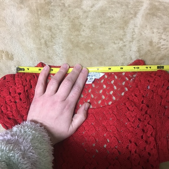 Speechless Red Crochet Overlay Dress 🔥 - Picture 6 of 8